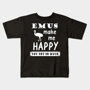 Happy Emu Gift Australia Lover Animal Kids T-Shirt